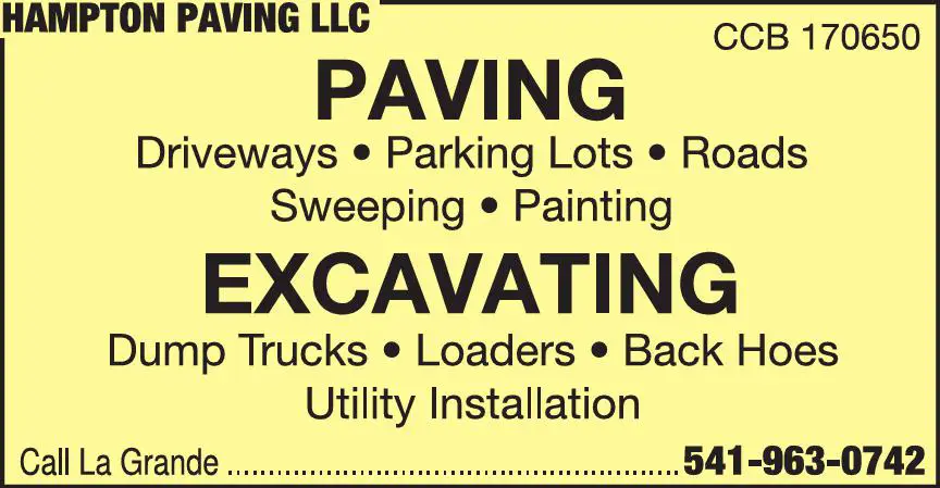 Parking Area Maintenance & Marking print ad for Hampton Paving LLC