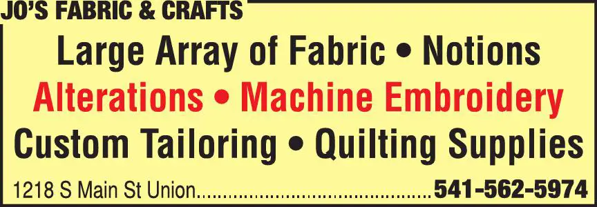 Embroidery print ad for Jo's Fabric & Crafts