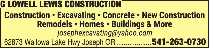Contractors - General print ad for G Lowell Lewis Construction