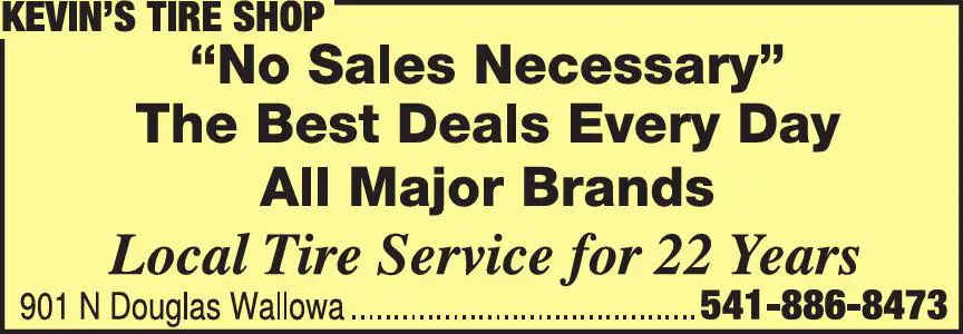 Tire Dealers print ad for Kevin's Tire Shop