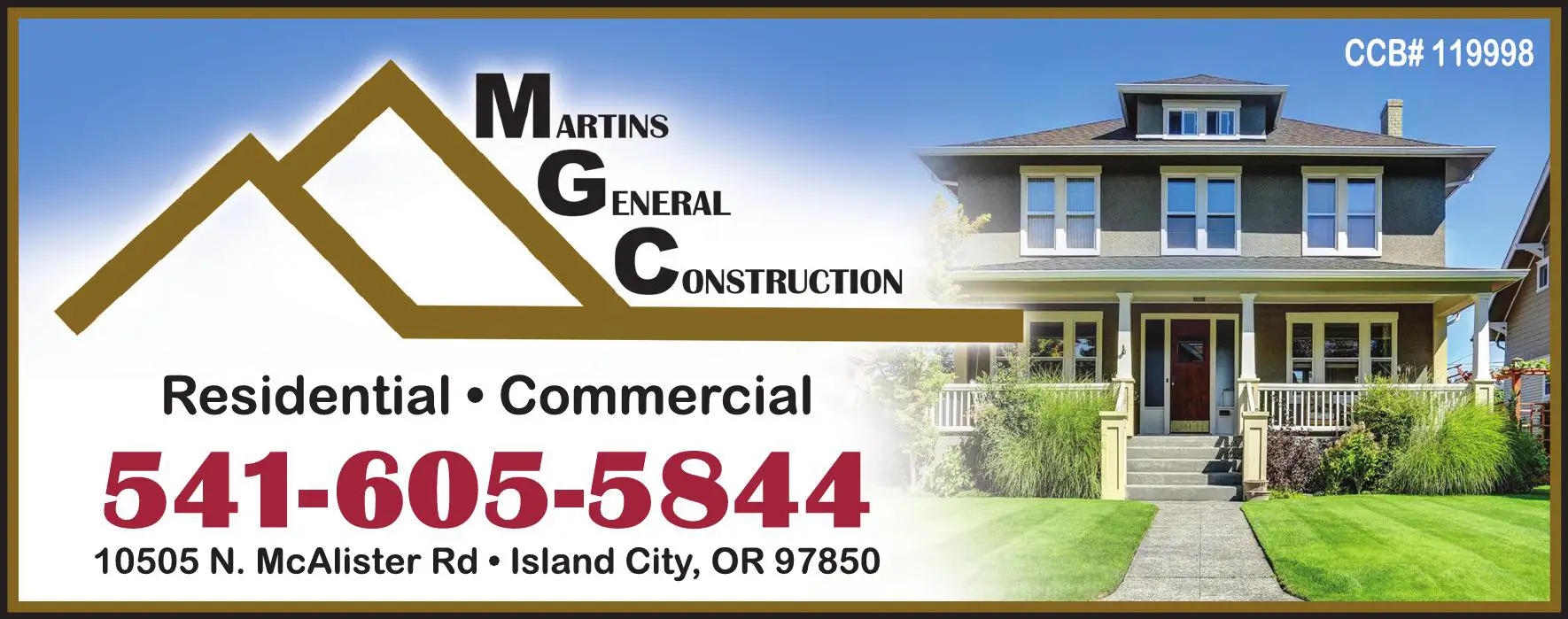 Contractors - General print ad for Martins General Construction