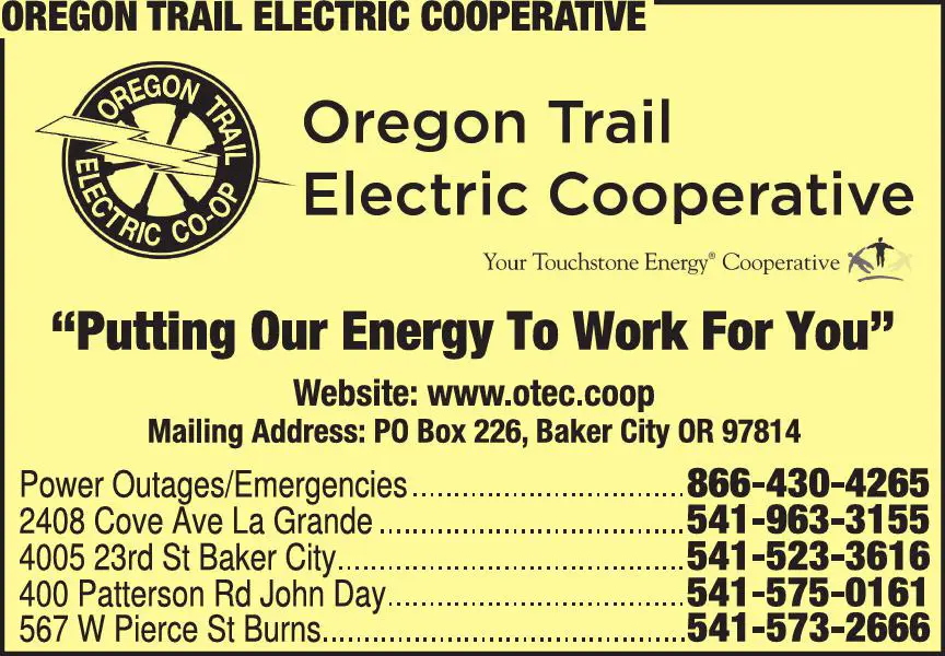 Electric Companies print ad for Oregon Trail Electric Cooperative