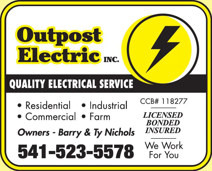 Electric Contractors print ad for Outpost Electric Inc