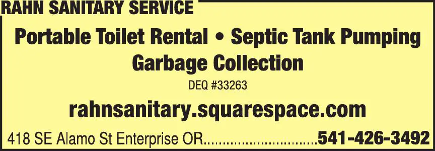 Toilets - Portable print ad for Rahn Sanitary Service