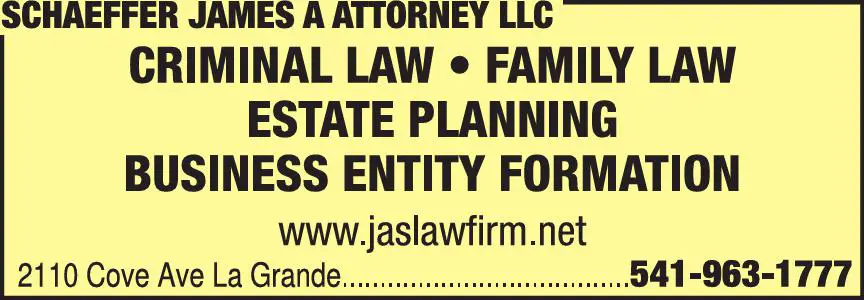 Attorneys print ad for Schaeffer James A Attorney LLC
