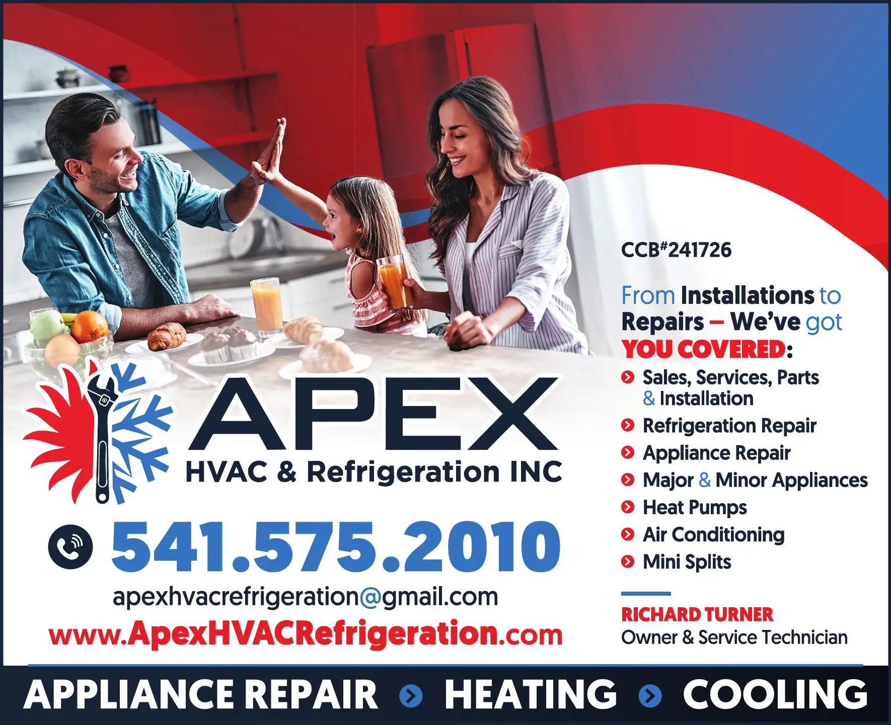 Heat Pumps print ad for Apex Hvac & Refrigeration Inc