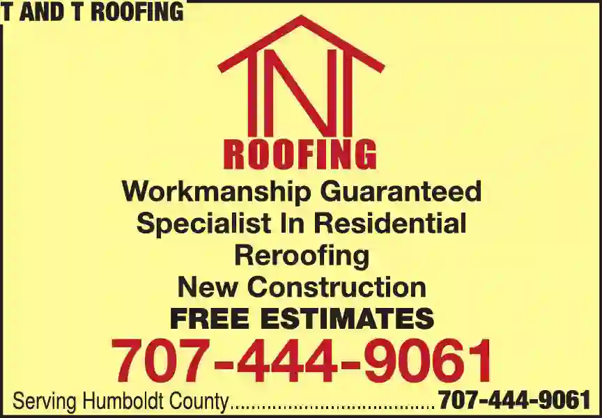 Roofing Contractors print ad for T and T Roofing