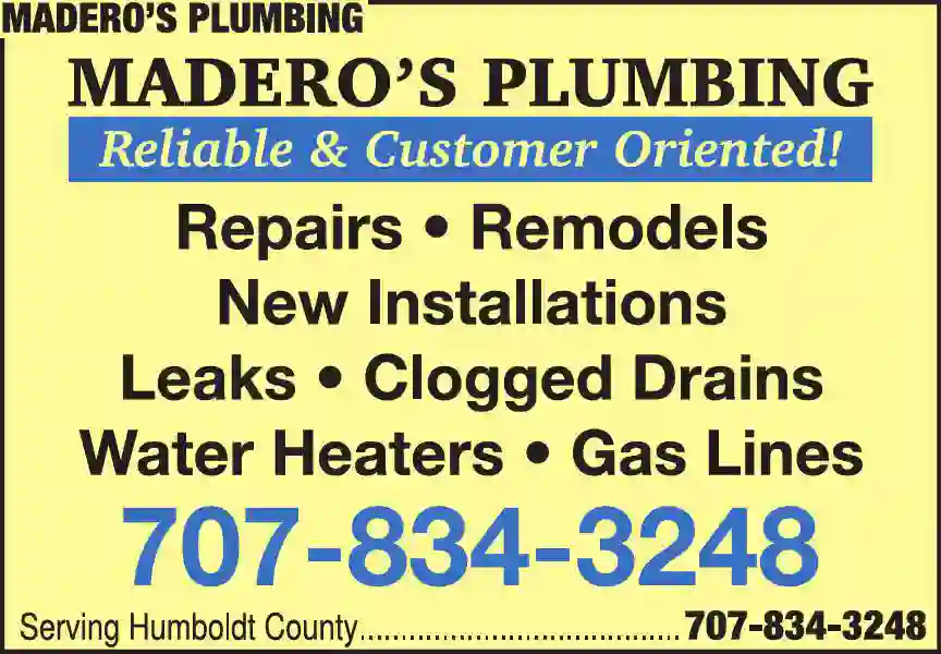 Water Heaters - Dealers print ad for Madero's Plumbing