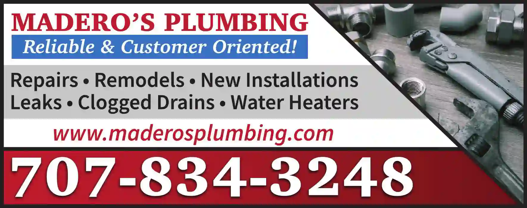 Plumbing Contractors print ad for Madero's Plumbing