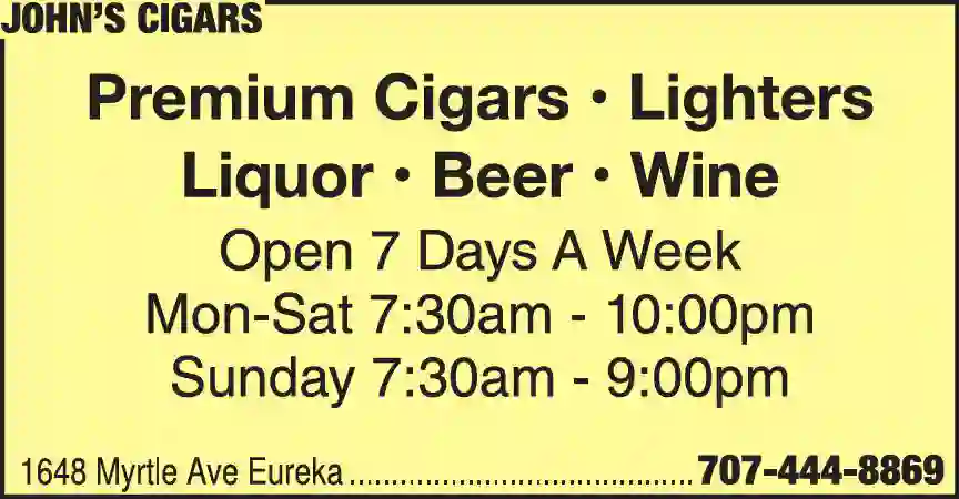 Cigar, Cigarette & Tobacco print ad for John's Cigars