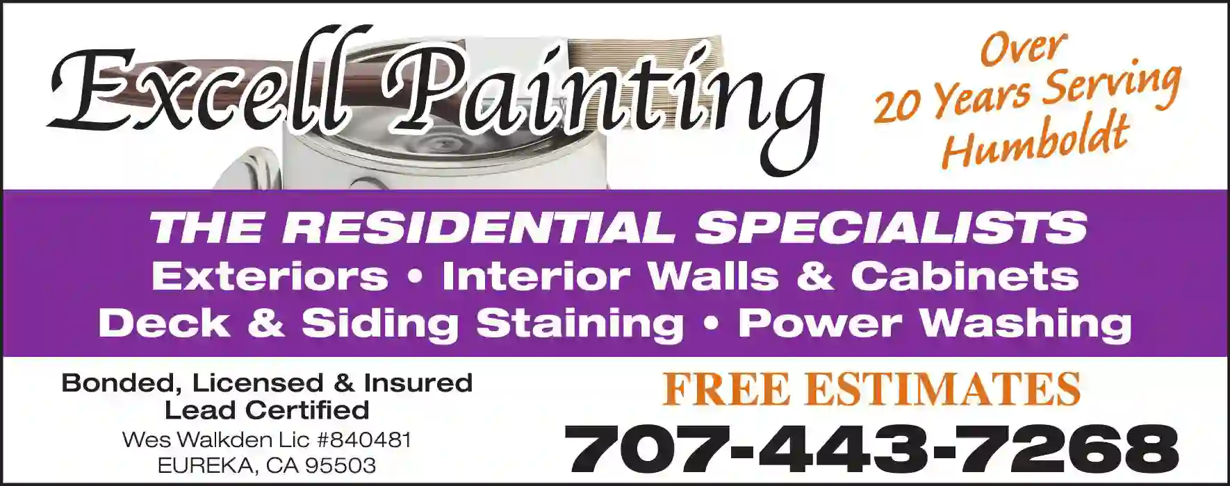 Painting Contractors print ad for Excell Painting