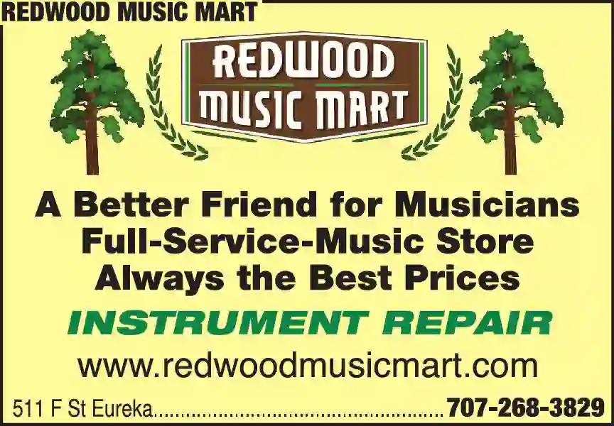 Musical Instruments - Dealers print ad for Redwood Music Mart