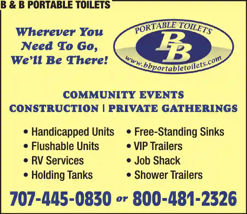 Toilets - Portable print ad for B & B Portable Toilets