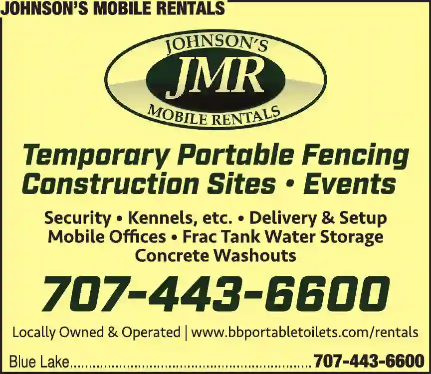 Fence - Rental print ad for Johnson's Mobile Rentals