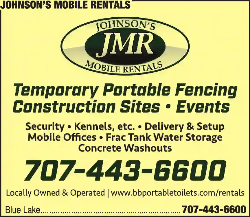 Contractors - Equipment & Supplies print ad for Johnson's Mobile Rentals