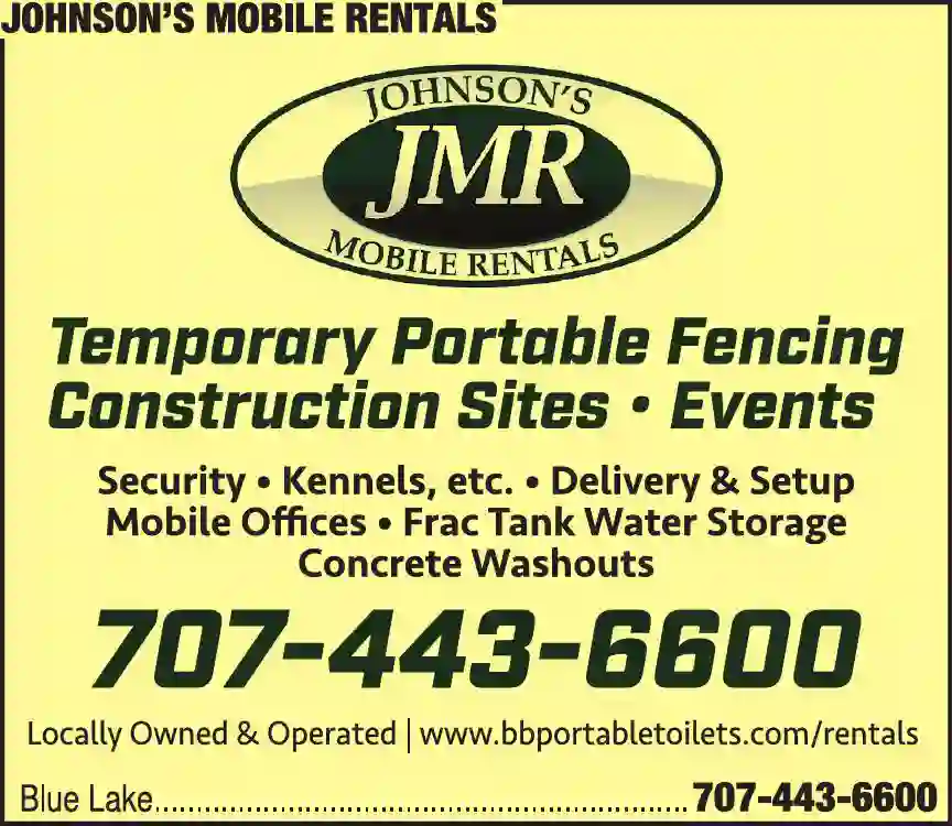 Fencing Contractors print ad for Johnson's Mobile Rentals