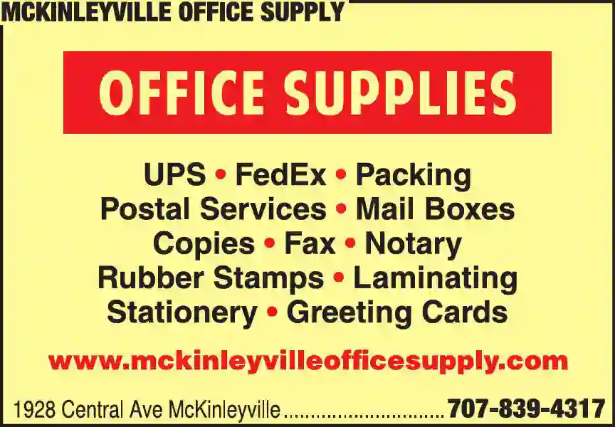 Office Supplies print ad for McKinleyville Office Supply
