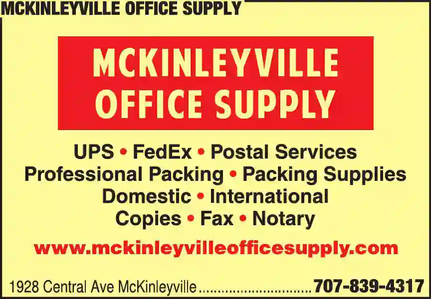 Shipping Services print ad for McKinleyville Office Supply
