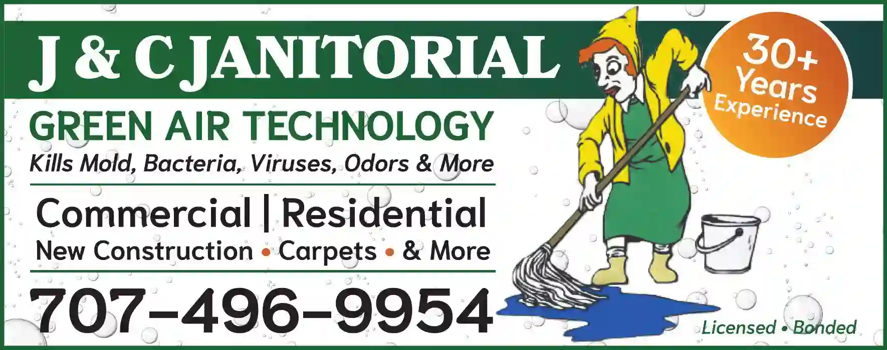 Cleaning Service - Residential, Commercial & Industrial print ad for J & C Janitorial
