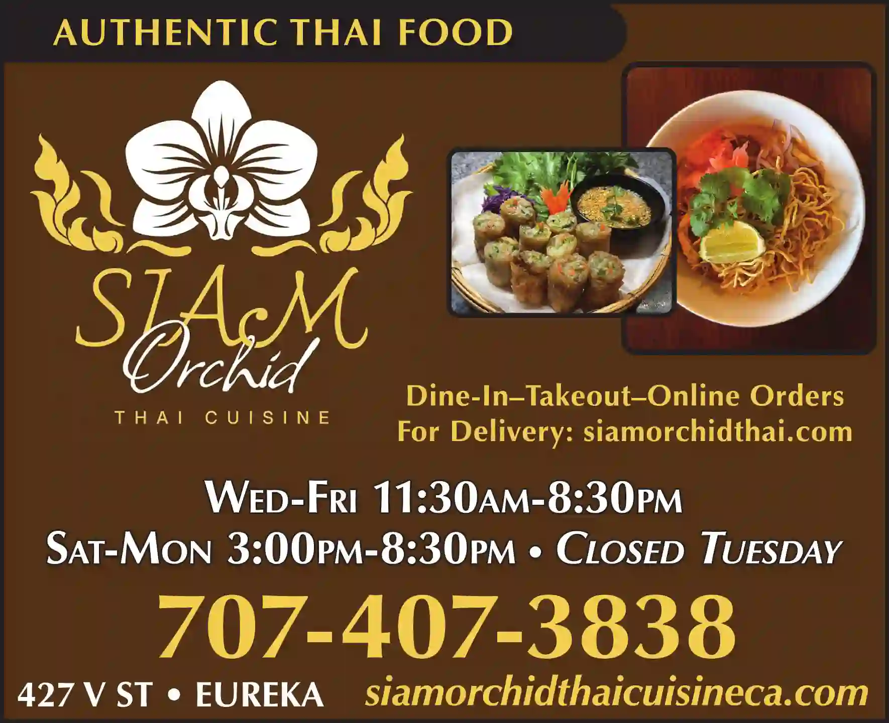 Restaurants print ad for Siam Orchid