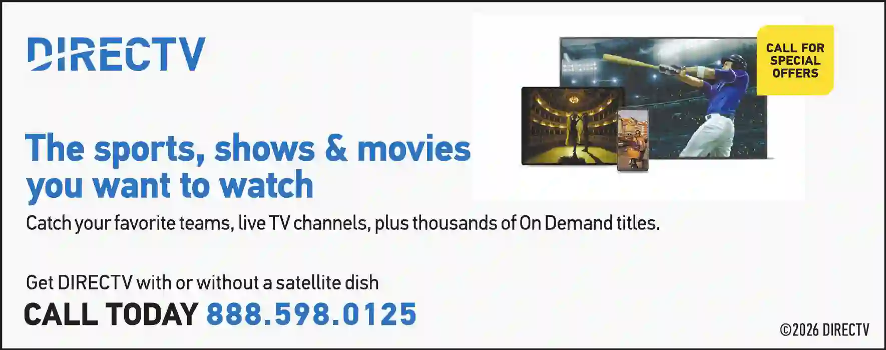 Television - Cable, CATV & Satellite print ad for DirecTV
