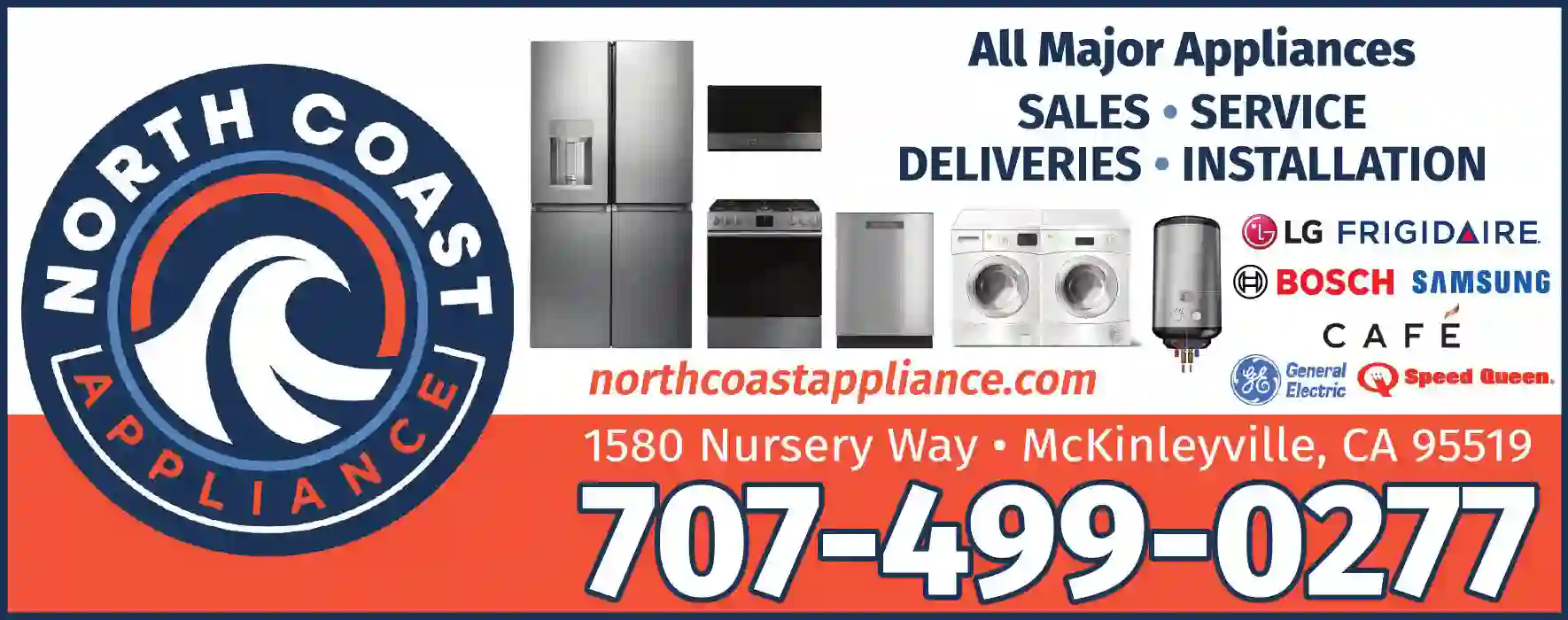 Appliances - Major - Dealers print ad for North Coast Appliance