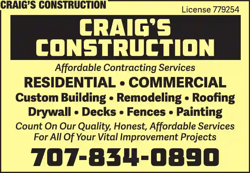 Contractors - General print ad for Craig's Construction