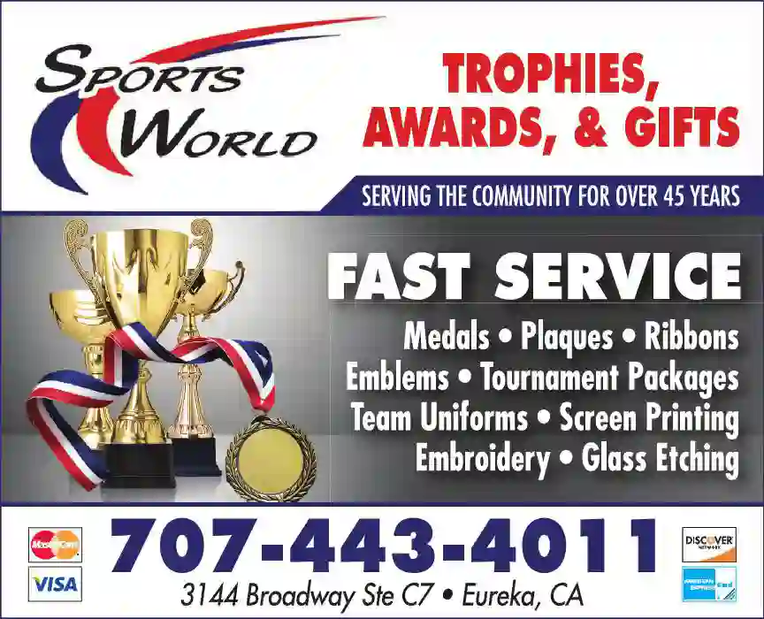 Trophies print ad for Sports World
