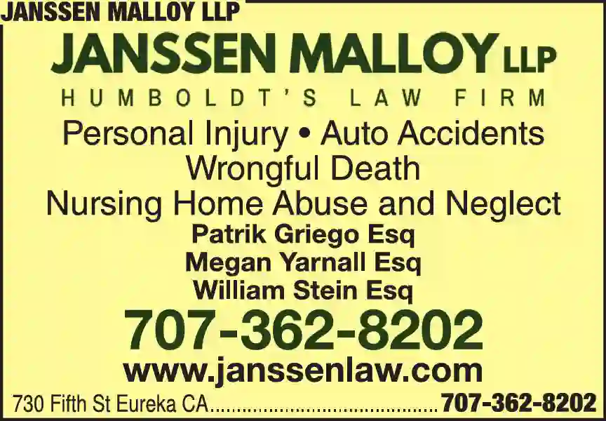 Attorneys - Automobile Accidents print ad for Janssen Malloy LLP
