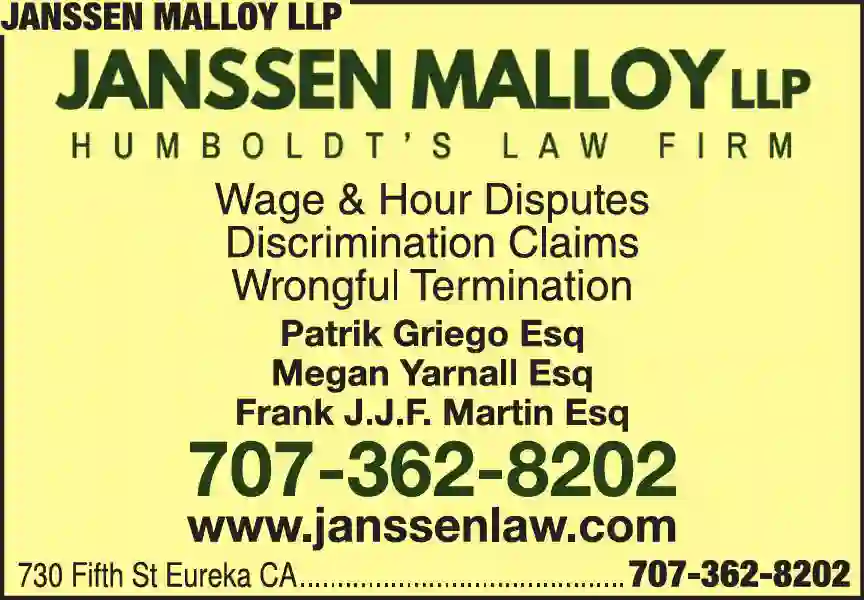 Attorneys - Employment - Labor print ad for Janssen Malloy LLP