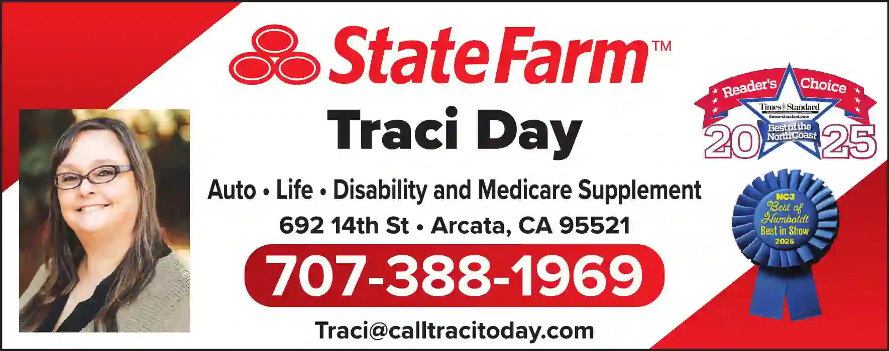 Insurance print ad for Traci Day ^ State Farm
