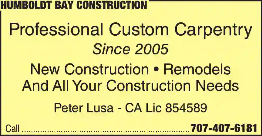 Building Contractors print ad for Humboldt Bay Construction