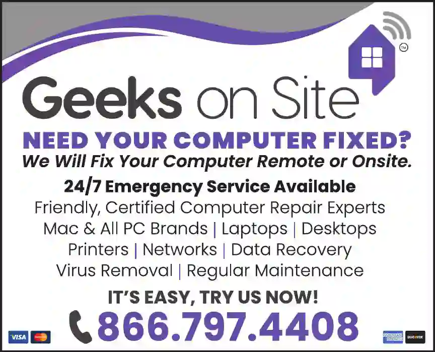 Computers - Service & Repair print ad for Geeks On Site