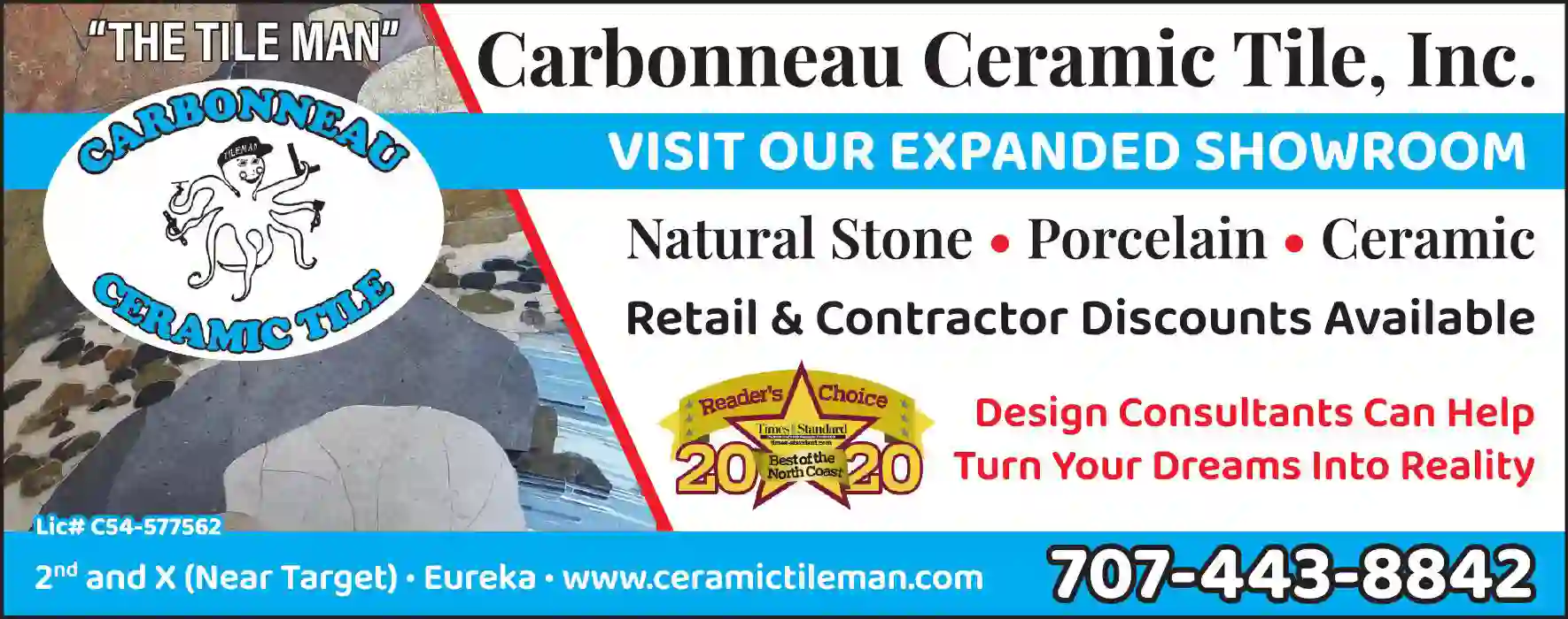 Tile & Supplies - Dealers print ad for Carbonneau Ceramic Tile Inc