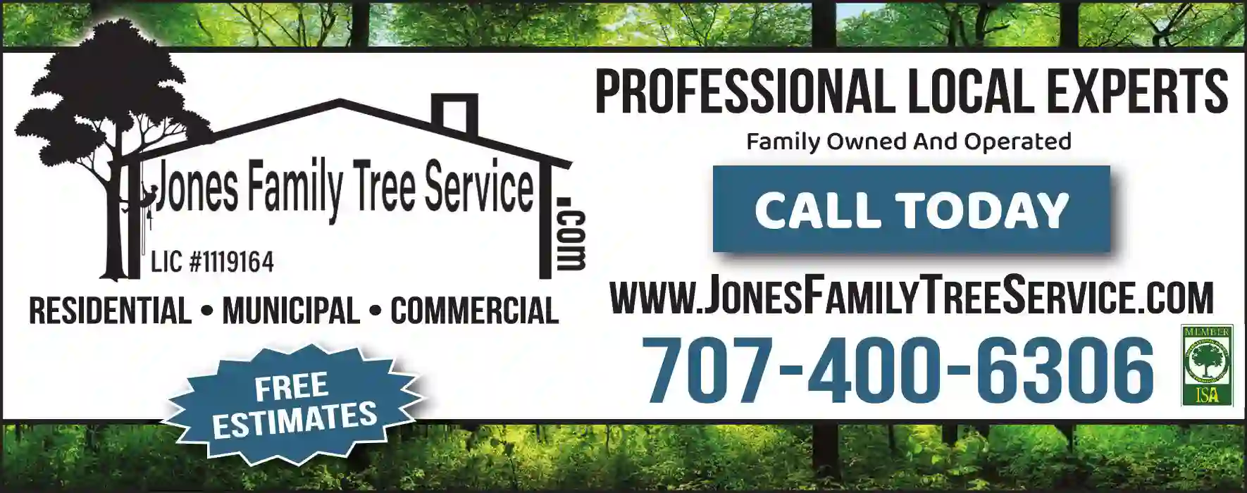 Arborists print ad for Jones Family Tree Service
