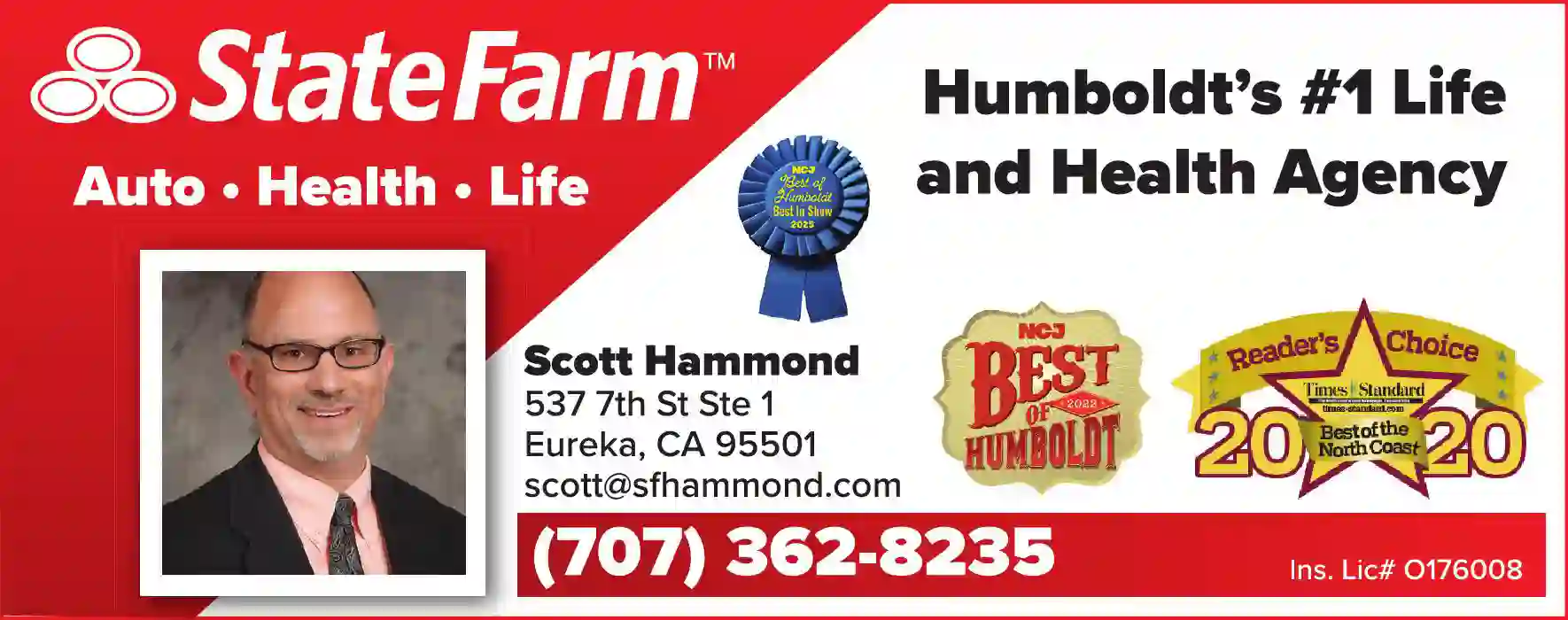 Insurance print ad for Hammond Scott ^ State Farm