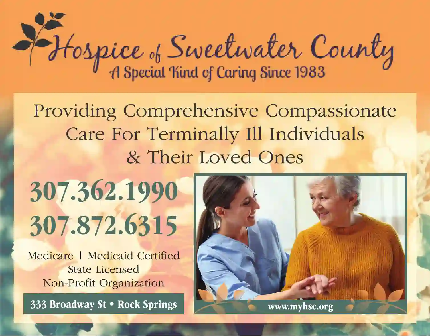 Hospices print ad for Hospice Of Sweetwater County