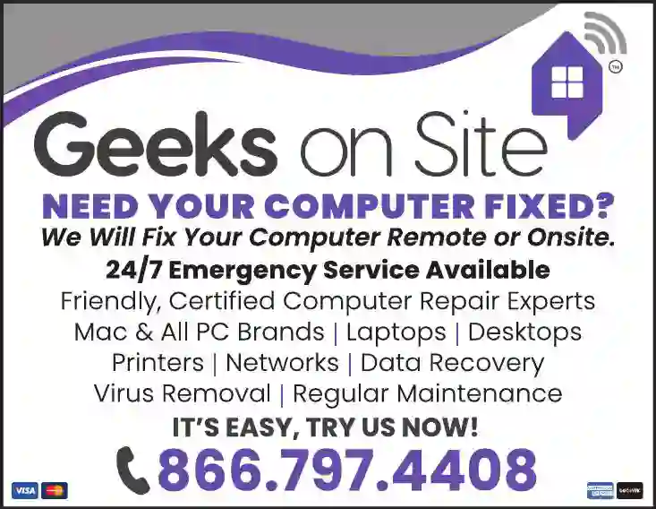 Computers - Service & Repair print ad for Geeks On Site
