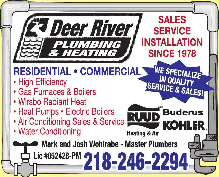 Heating Contractors print ad for Deer River Plumbing & Heating