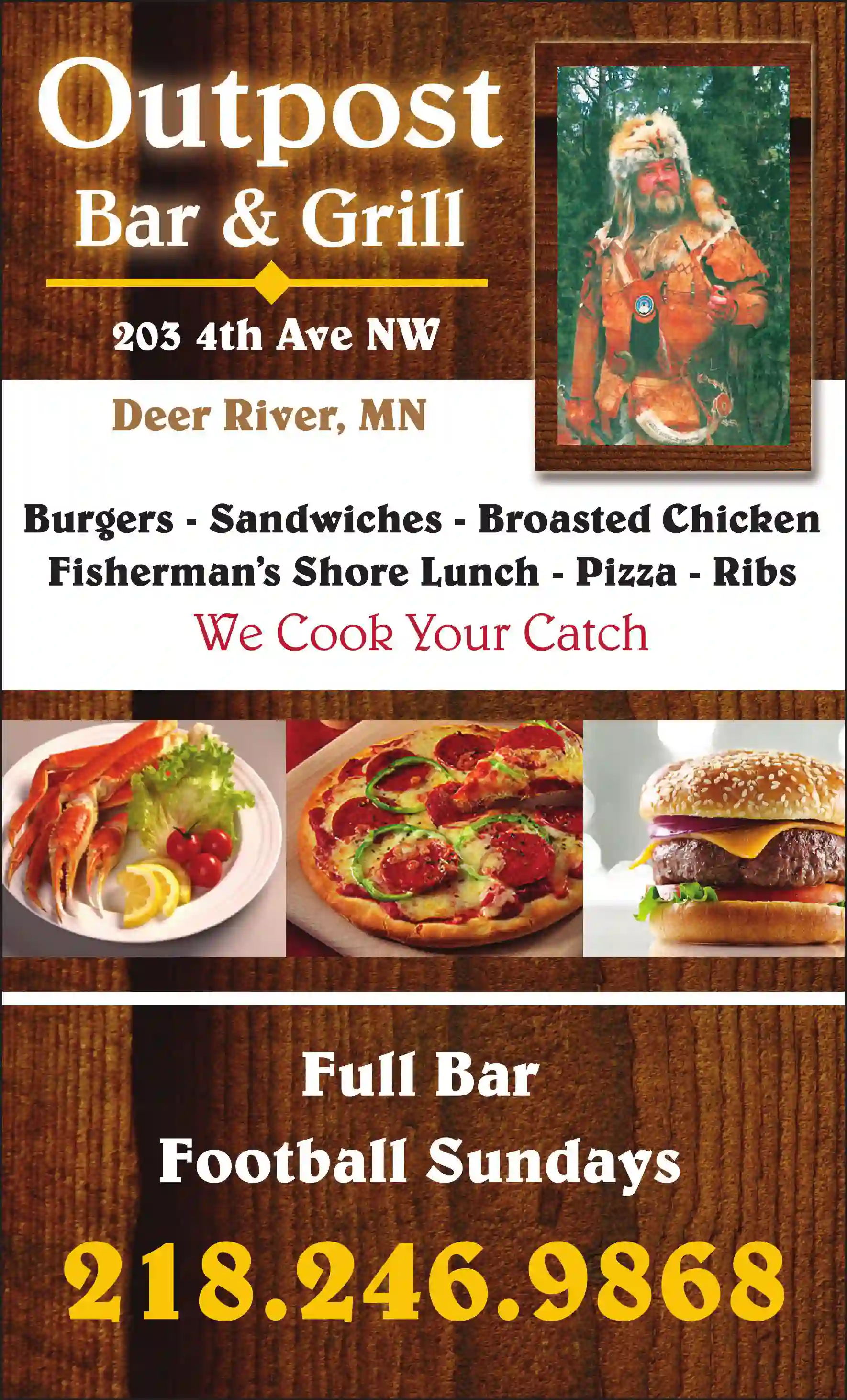 Restaurants print ad for Outpost Bar & Grill