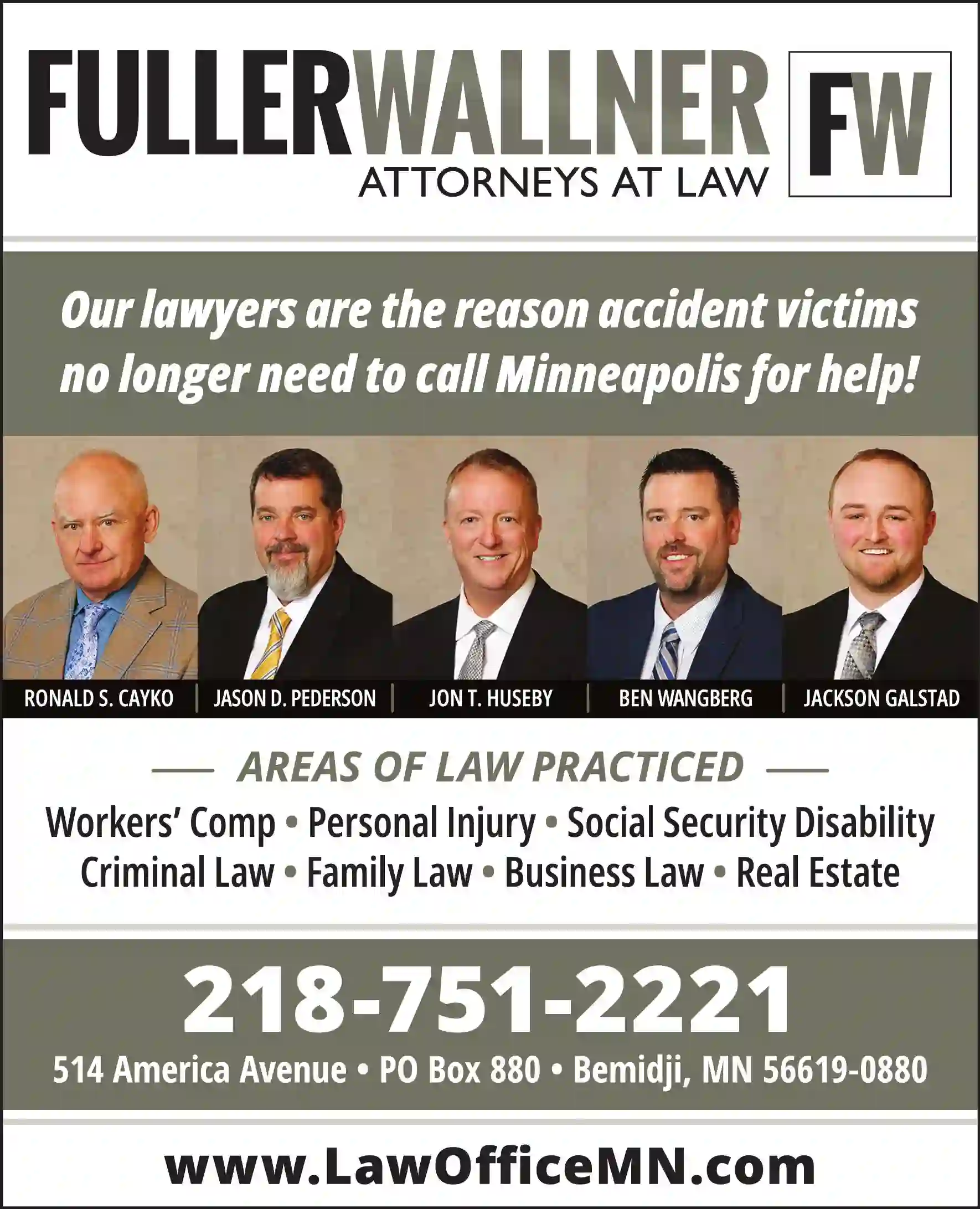 Attorneys print ad for Fuller Wallner ^ Attorneys At Law