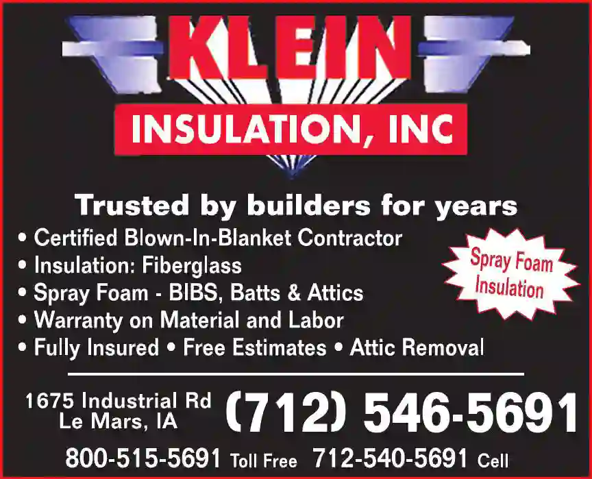 Insulation Contractors print ad for Klein Insulation Inc