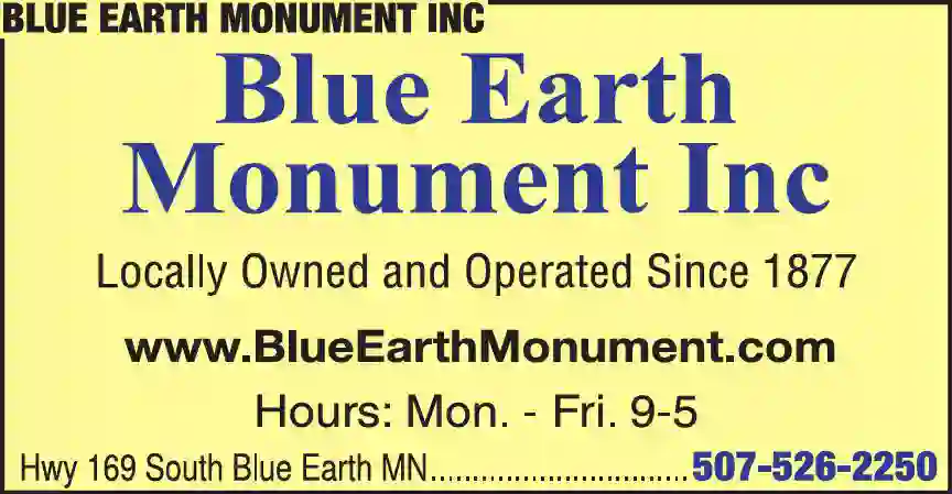 Monuments print ad for Blue Earth Monument Inc