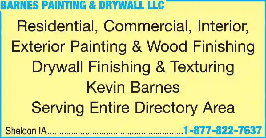 Painting Contractors print ad for Barnes Painting & Drywall LLC
