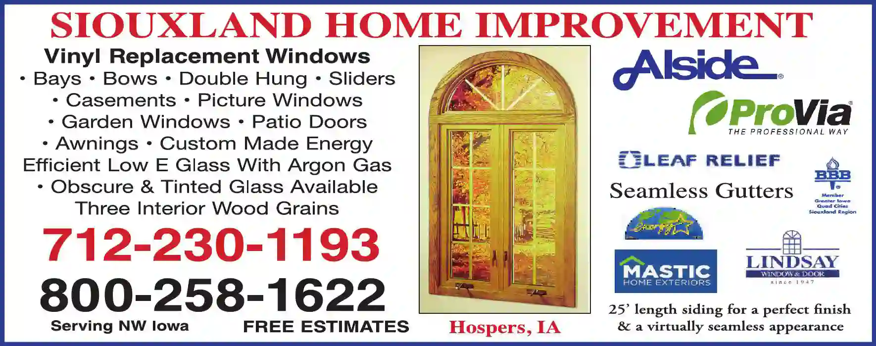 Windows print ad for Siouxland Home Improvement
