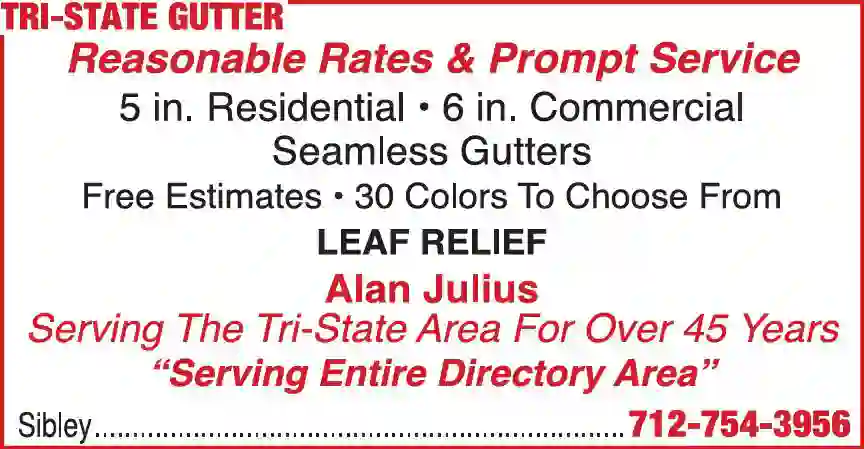 Gutters & Downspouts print ad for Tri-State Gutter