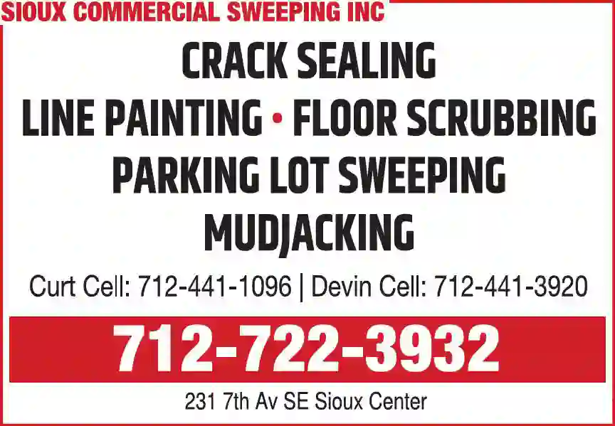 Parking Area Maintenance & Marking print ad for Sioux Commercial Sweeping Inc