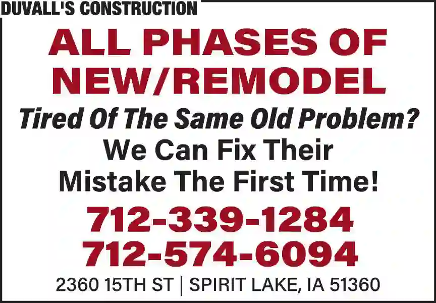 Septic Tanks & Systems - Contractors, Designers & Dealers print ad for Duvall's Construction