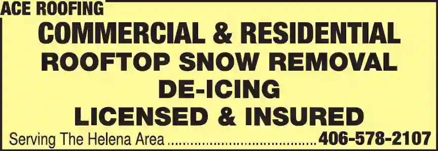 Snow Removal Service print ad for Ace Roofing