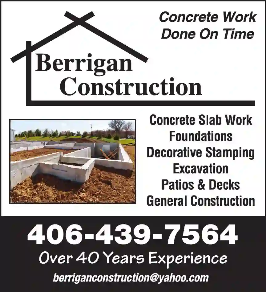 Concrete Contractors print ad for Berrigan Construction